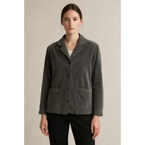 CP Shades Velvet Button-Front Jacket – Gray – Women’s-Estimated Size Small